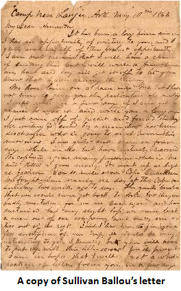 A Copy of Sullivan Ballou’s Letter
